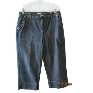 Chico's Platinum Sara Beth Denim Crop Jeans Womens Size 2